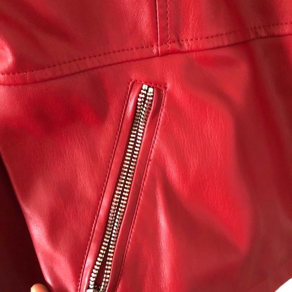 Zara Red leather Jacket - Picture 7 of 7